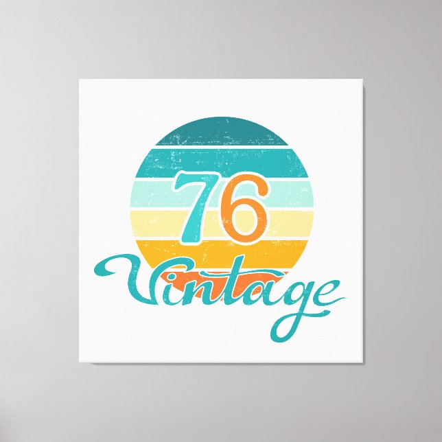 Retro Sunset 76 Vintage Distress Canvastryck (Framsida)
