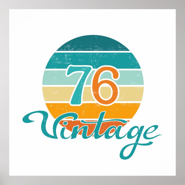 Retro Sunset 76 Vintage Distress Poster (Framsidan)