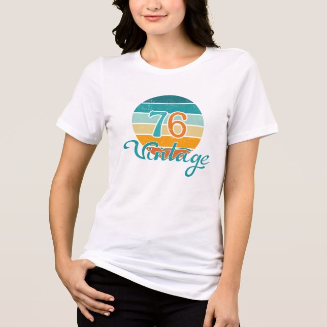 Retro Sunset 76 Vintage Distress T Shirt (Framsida)