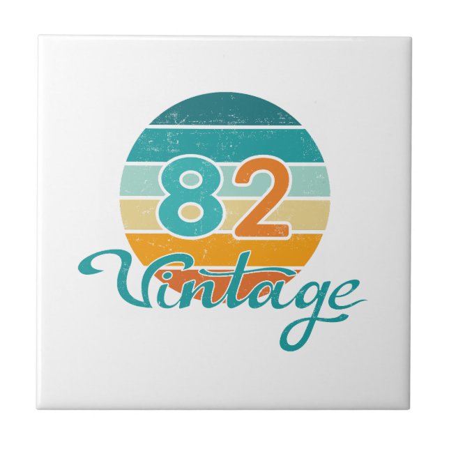 Retro Sunset 82 Vintage Distressed Kakelplatta (Framsidan)