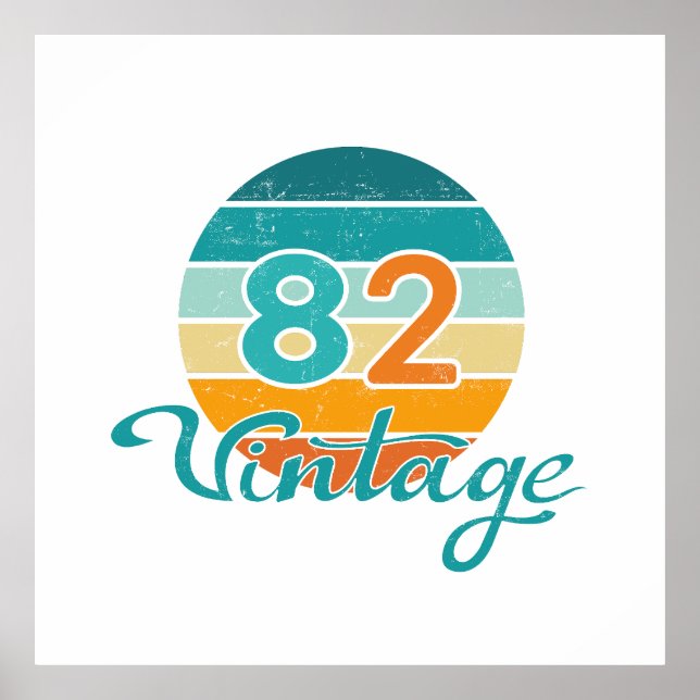 Retro Sunset 82 Vintage Distressed Poster (Framsidan)