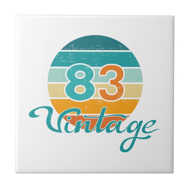 Retro Sunset 83 Vintage Distressed Kakelplatta (Framsidan)