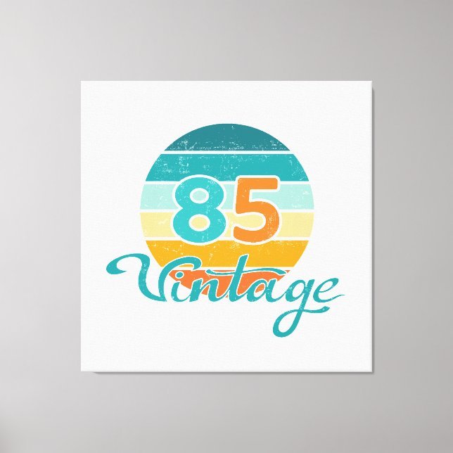 Retro Sunset 85 Vintage Distressed Canvastryck (Framsida)