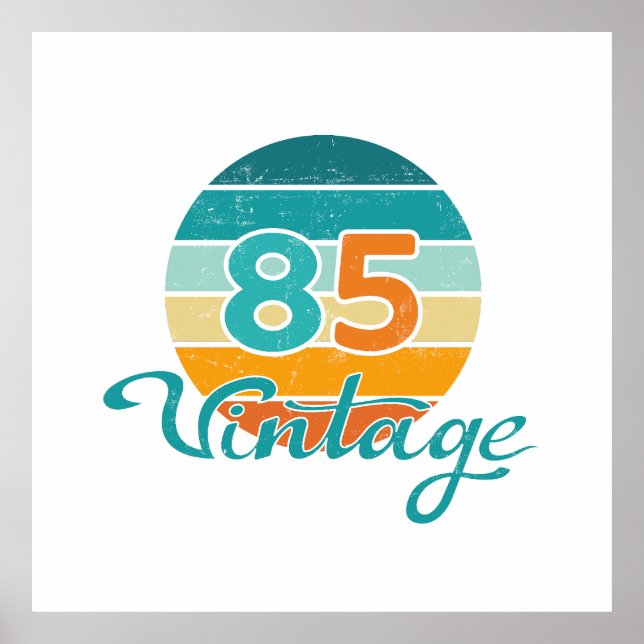 Retro Sunset 85 Vintage Distressed Poster (Framsidan)