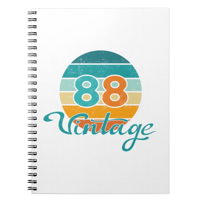 Retro Sunset 88 Vintage Distressed Anteckningsbok (Framsidan)