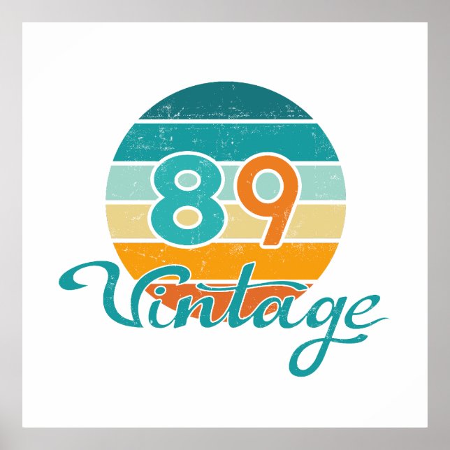 Retro Sunset 89 Vintage Distressed Poster (Framsidan)