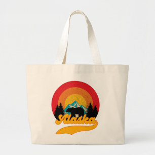 Retro Sunset Alaska Juneau Bear Mountains Vild AK Jumbo Tygkasse