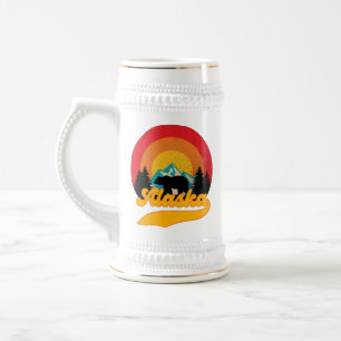 Retro Sunset Alaska Juneau Bear Mountains Vild AK Sejdel