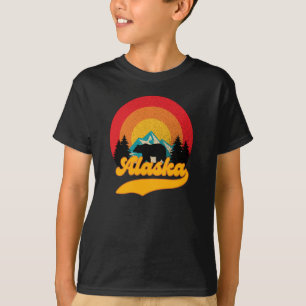 Retro Sunset Alaska Juneau Bear Mountains Vild AK T Shirt