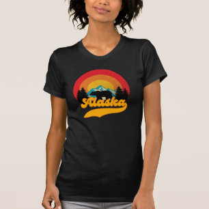 Retro Sunset Alaska Juneau Bear Mountains Vild AK T Shirt