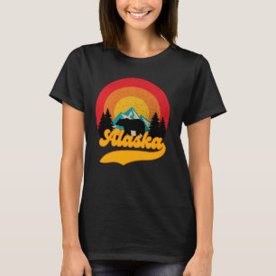 Retro Sunset Alaska Juneau Bear Mountains Vild AK T Shirt