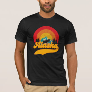 Retro Sunset Alaska Juneau Moose 0Berg T Shirt