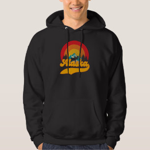 Retro Sunset Alaska Juneau Moose 0Mountains Vild Hoodie