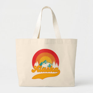 Retro Sunset Alaska Juneau Moose 0Mountains Vild Jumbo Tygkasse