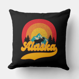 Retro Sunset Alaska Juneau Moose 0Mountains Vild Kudde