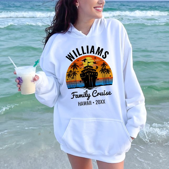 Retro Sunset Anpassningsbar Family Cruise Customiz Hoodie (Skapare uppladdad)