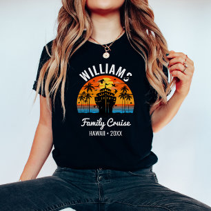 Retro Sunset Anpassningsbar Family Cruise Customiz T Shirt