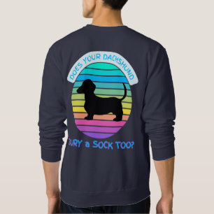 Retro Sunset, är din Dachshund också en sock? Lång Ärmad Tröja