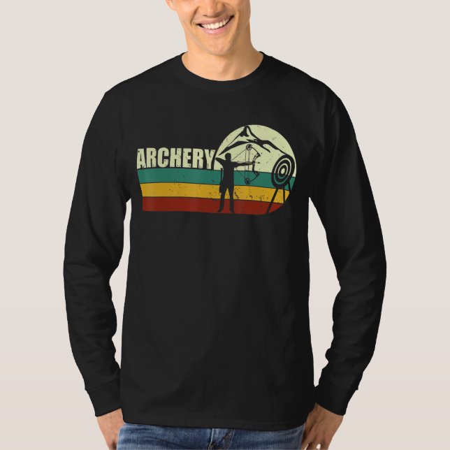 Retro Sunset Archery - Bow and Arrow Archer Art T Shirt (Framsida)