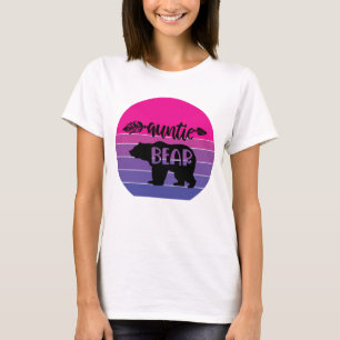 Retro Sunset Auntie Bear T Shirt