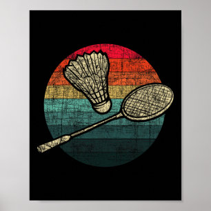 Retro Sunset Badminton - Birdie Shuttle Idrottare Poster