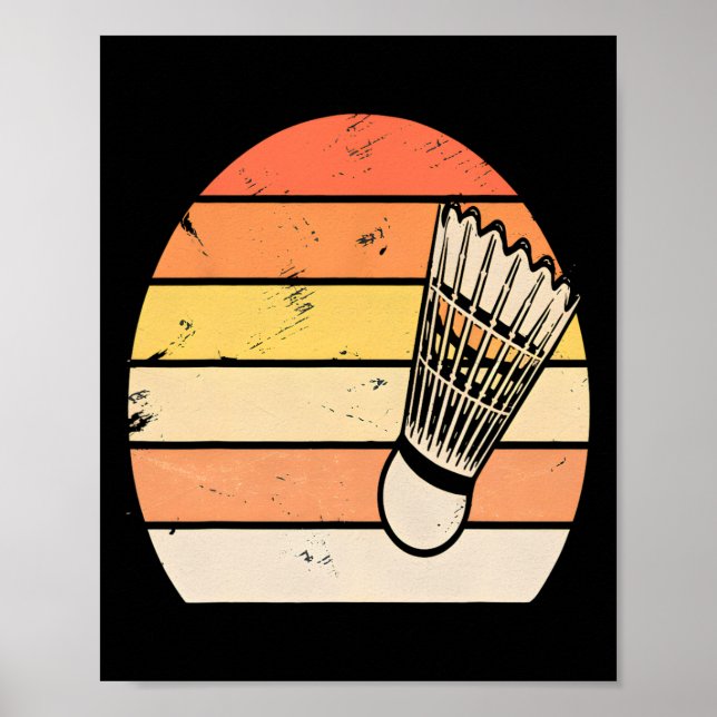 Retro Sunset Badminton Poster (Framsidan)