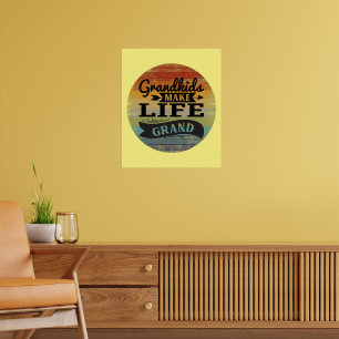 Retro Sunset Barnbarn Make Life Grand Poster
