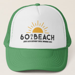 Retro Sunset Beach 60:e 70:e födelsedagsbesättning Keps