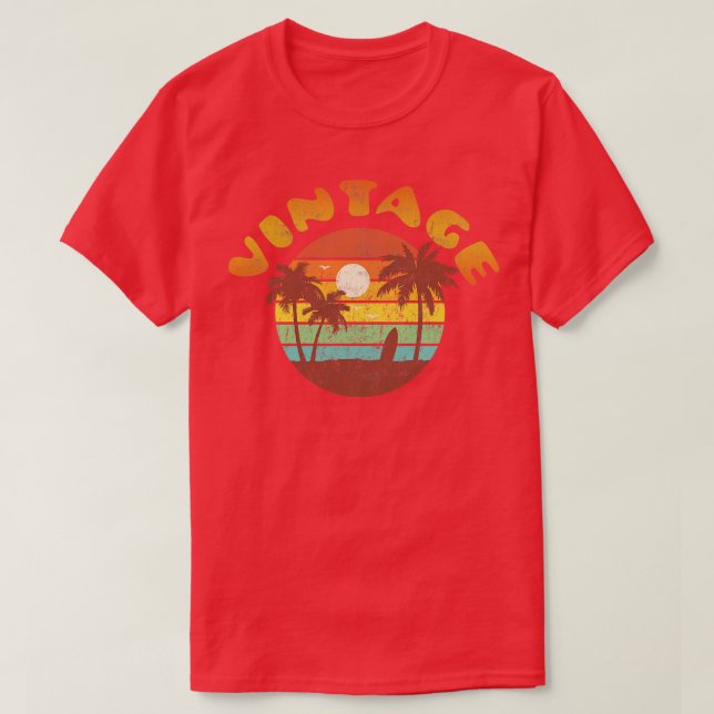 Retro Sunset Beach 80s T Shirt (Design framsida)