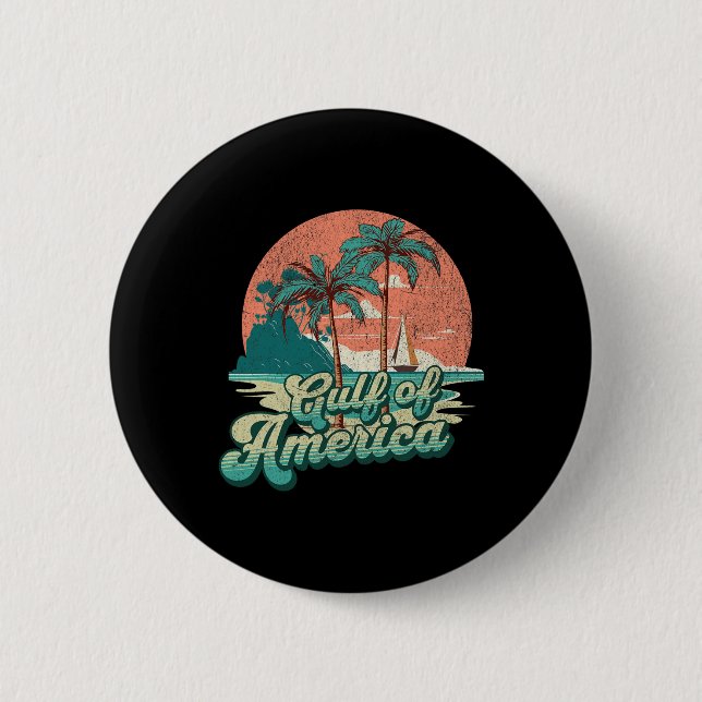 Retro Sunset Beach Vibes - Bukt i Förenta staterna Knapp (Framsida)