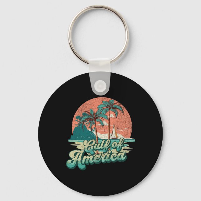 Retro Sunset Beach Vibes - Bukt i Förenta staterna Nyckelring (Framsida)