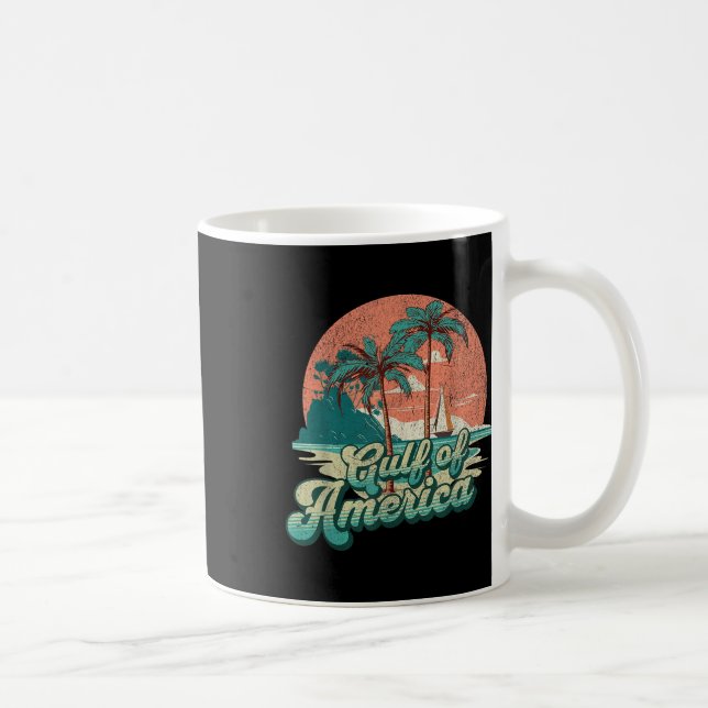Retro Sunset Beach Vibes - Bukt of USA, Amerika Kaffemugg (Höger)