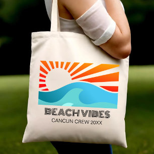 Retro Sunset Beach Vibes Vacation Summer Girl Resa Tygkasse