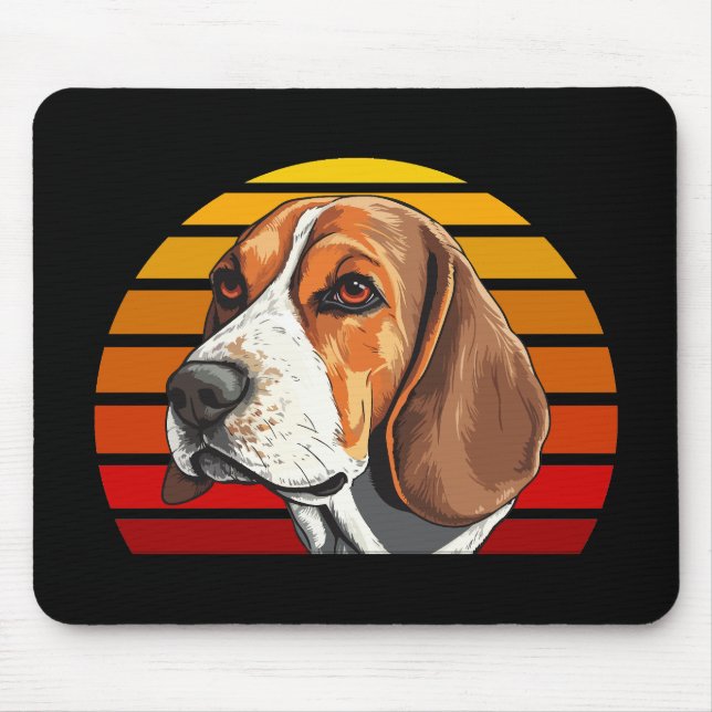 Retro Sunset Beagle Musmatta (Framsidan)