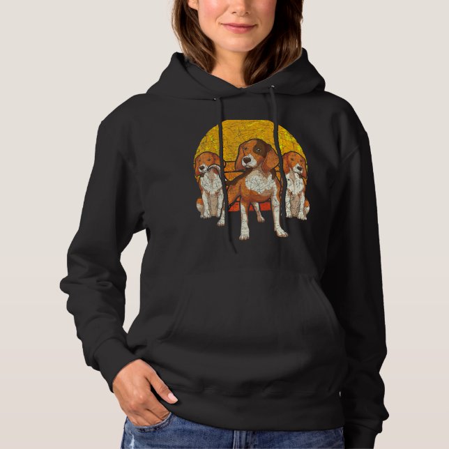 Retro Sunset Beagle T Shirt (Framsida)