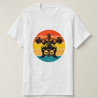 Retro Sunset Bodybuilding T-Shirt - Herr Fitness