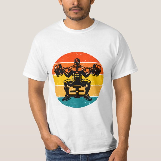 Retro Sunset Bodybuilding T-Shirt - Men's Fitness  (Framsida)