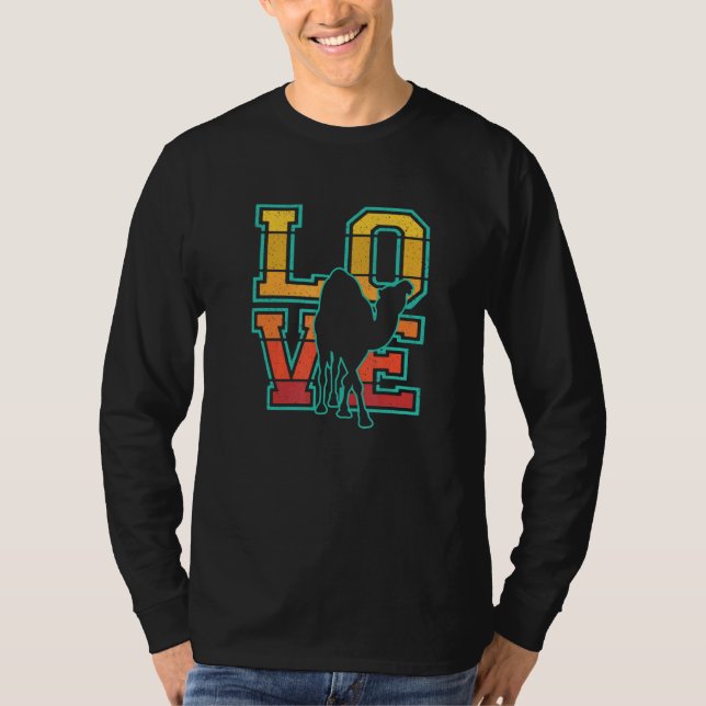 Retro Sunset Camel Idea for Animal T Shirt (Framsida)