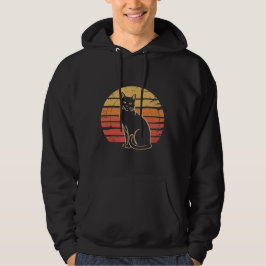 Retro Sunset Cat Silhouette Vintage T-Shirt Hoodie