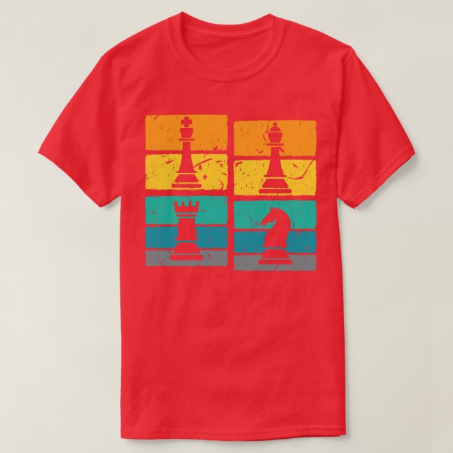 Retro Sunset Chess T Shirt (Design framsida)