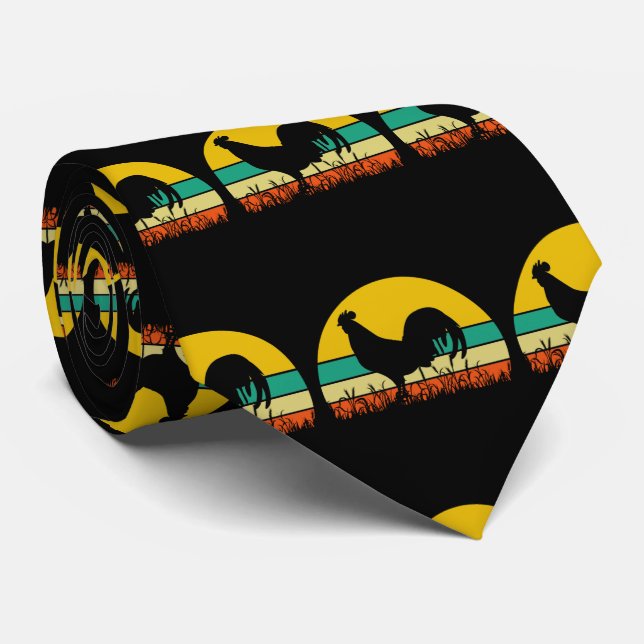 Retro Sunset Chicken Tupp Tie Slips (Rullad)