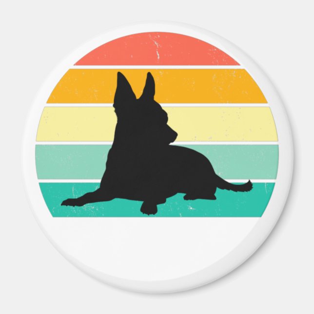 Retro Sunset Chihuahua Magnet (Framsidan)