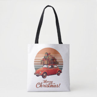 Retro Sunset Christmas Tygkasse