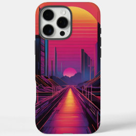Retro Sunset City iphone case Vaporwave Aesthetic
