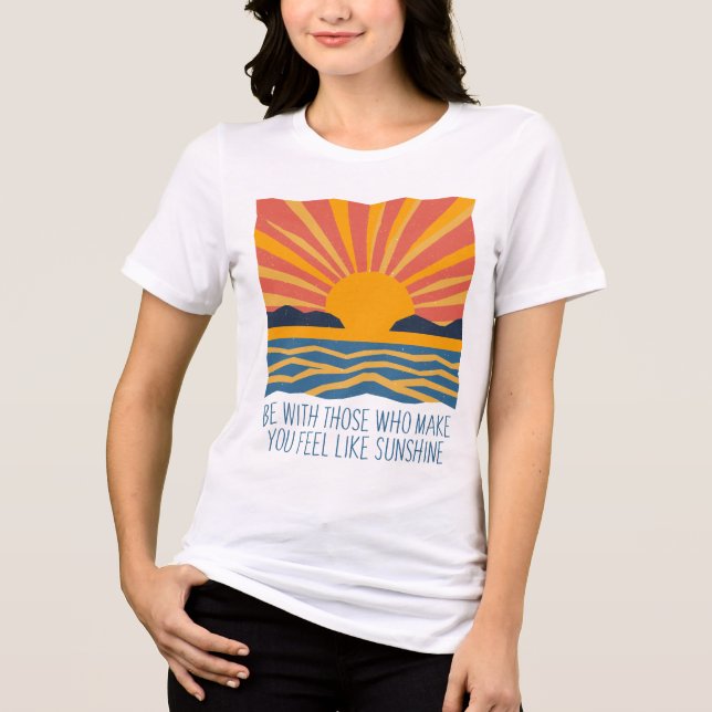 Retro Sunset Coastal Vibes inspirationsoffert T Shirt (Framsida)