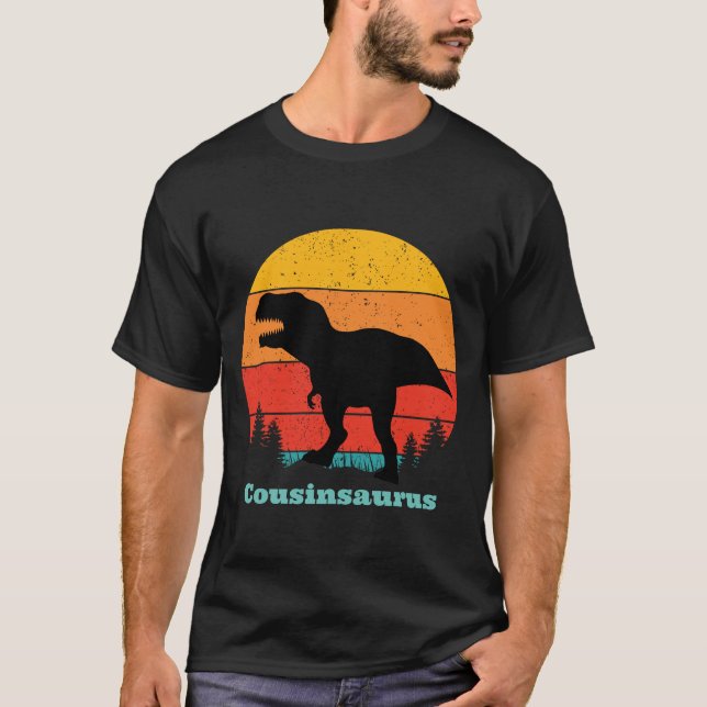 Retro Sunset Cousinsaurus T Shirt (Framsida)