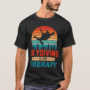 Retro Sunset Design Skydiving Gift for Funny Skydi T Shirt