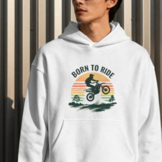 Retro Sunset Dirt Bike-förarens sweatshirt för mot