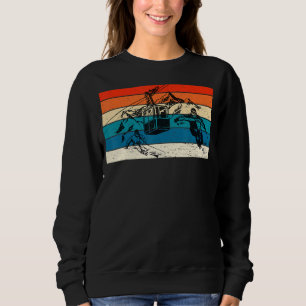 Retro Sunset Downhill Skiing Ski Hobbyist Freety T Shirt