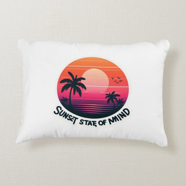Retro Sunset Dream Pillow Cover Prydnadskudde (Baksidan)